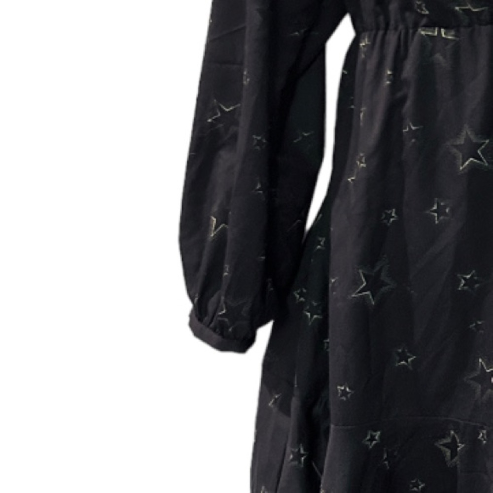Hutch Star Print Desk to Dinner Puff Sleeve Fit & Flare Office Night Out Dress - Picture 11 of 16